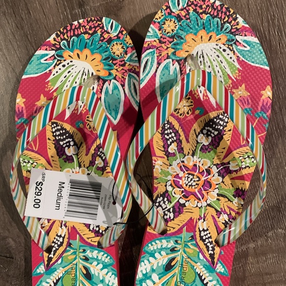PR: Vera Bradley Flip Flops Rumba SZ 7-8 Medium tropical floral pattern - Picture 10 of 13